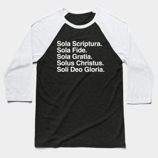 The Five Solas of the Reformation Baseball T-Shirt